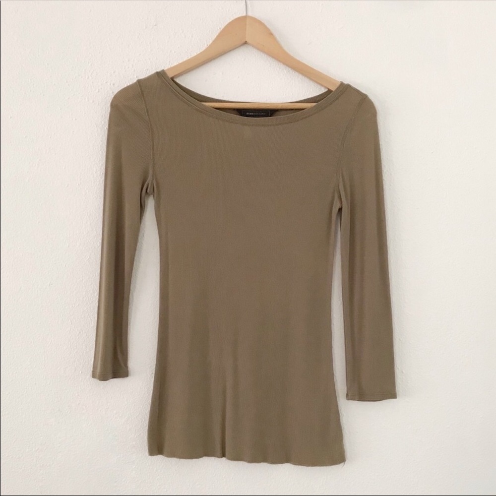BCBGMaxazria Yvette Boatneck Ribbed Top XS